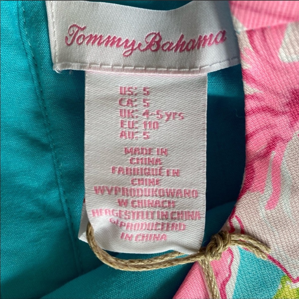 NEW Tommy Bahama Kids Pink Blue Floral Dress 5 & 8 - Picture 5 of 9